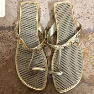 Women’s Gold Thong Sandals
